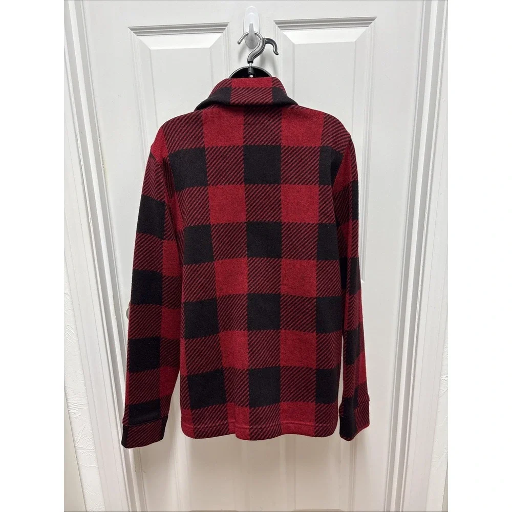 Levi's Trouss Buffalo Plaid Cardigan Sweater Sz‎ Medium Red Black
